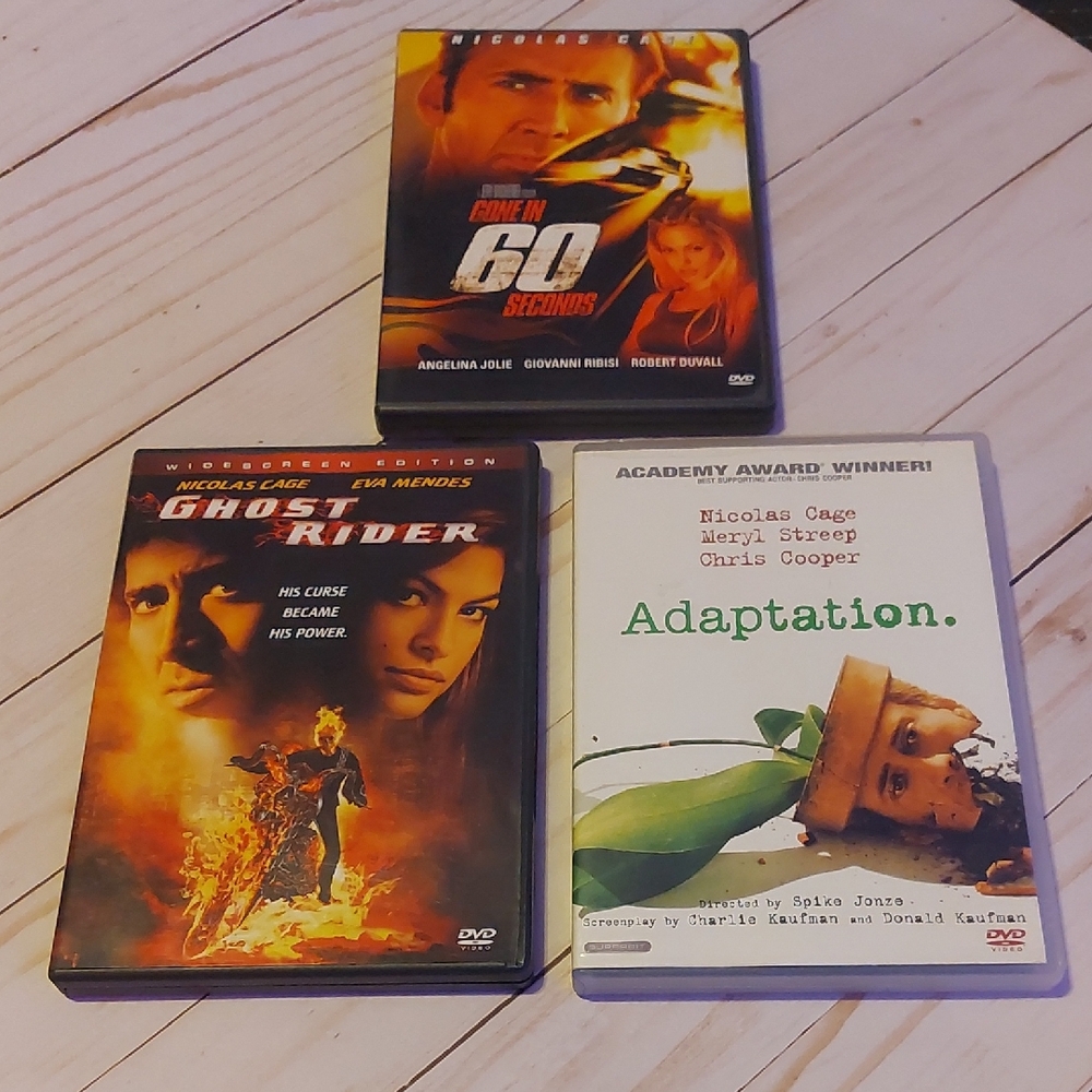 DVD Movie Collection - Ghost Rider, Adaptation, Gone in 60 Seconds